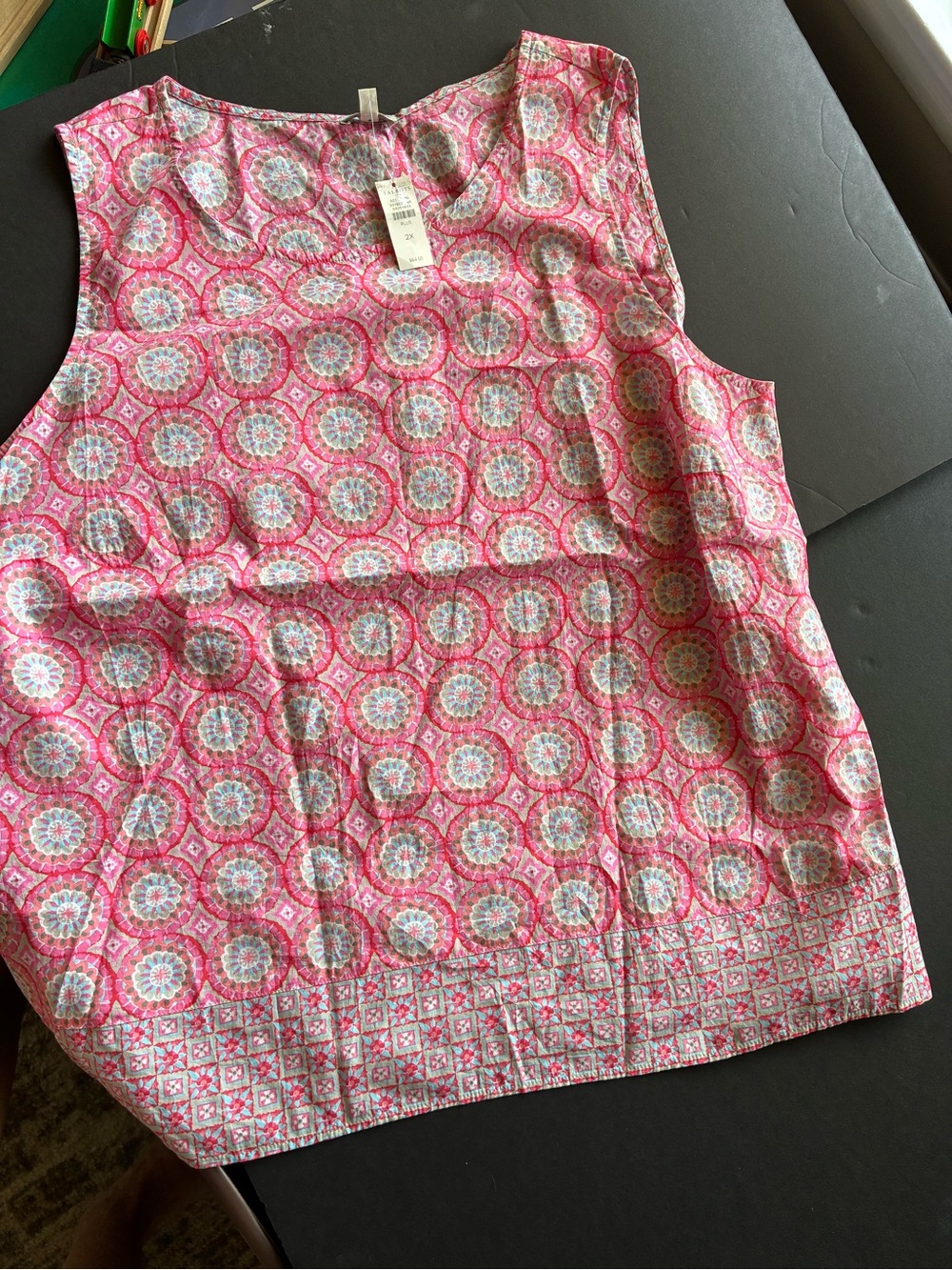 Talbots Pink Floral Medallion Sleeveless Top